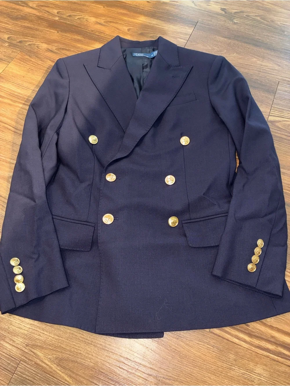 Polo Ralph Lauren Navy Double-Breasted Wool Serge Blazer - Picture 4 of 13